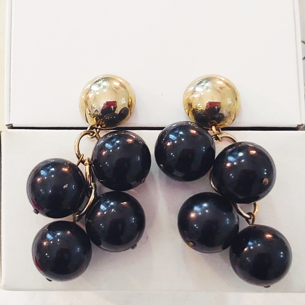 Vintage Oversized Dangling Bead Earrings